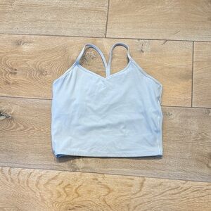 Athleta Pale Blue V-Neck Strappy Crop Tank